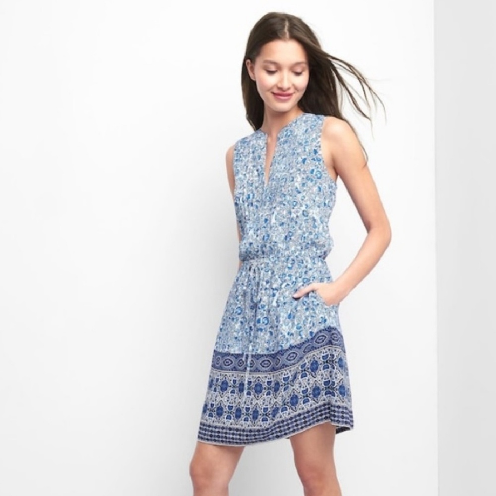 NWT Gap Floral Pintuck Shirtdress, M